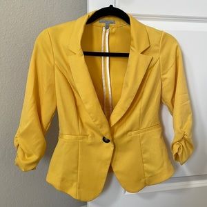 Charlotte Russe mustard yellow button blazer